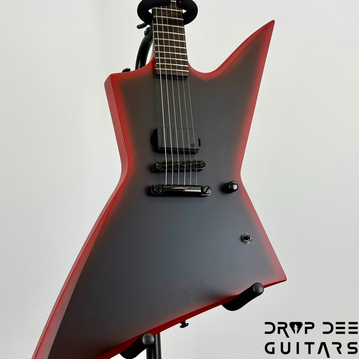 ESP LTD EXL Black Metal Electric Guitar - Black Red Burst Satin