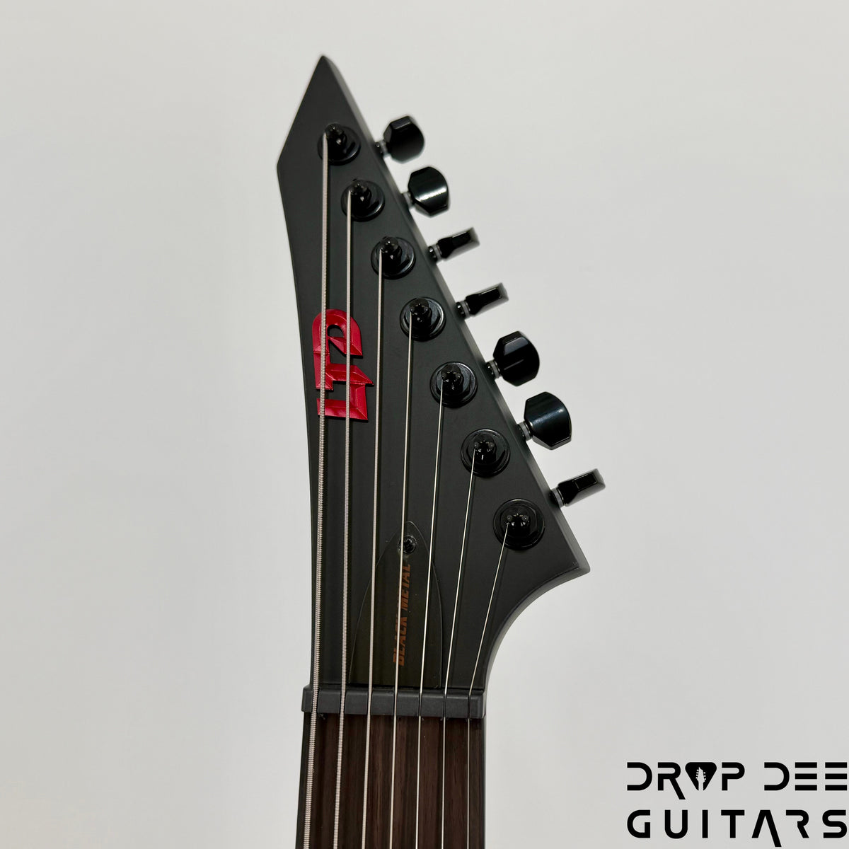 ESP LTD EXL-7 Baritone Black Metal 7-String Electric Guitar - Black Red Burst Satin