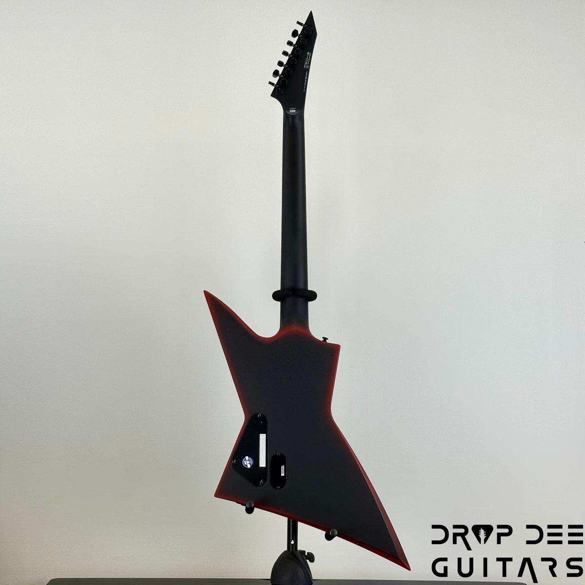 ESP LTD EXL-7 Baritone Black Metal 7-String Electric Guitar - Black Red Burst Satin