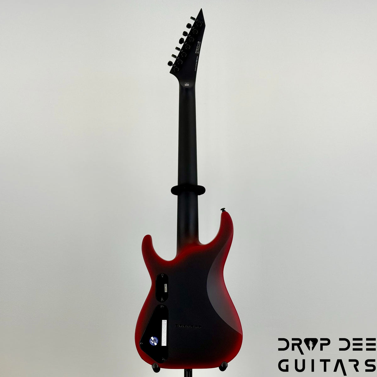 ESP LTD M-7HT Baritone Black Metal 7-String Electric Guitar - Black Red Burst Satin