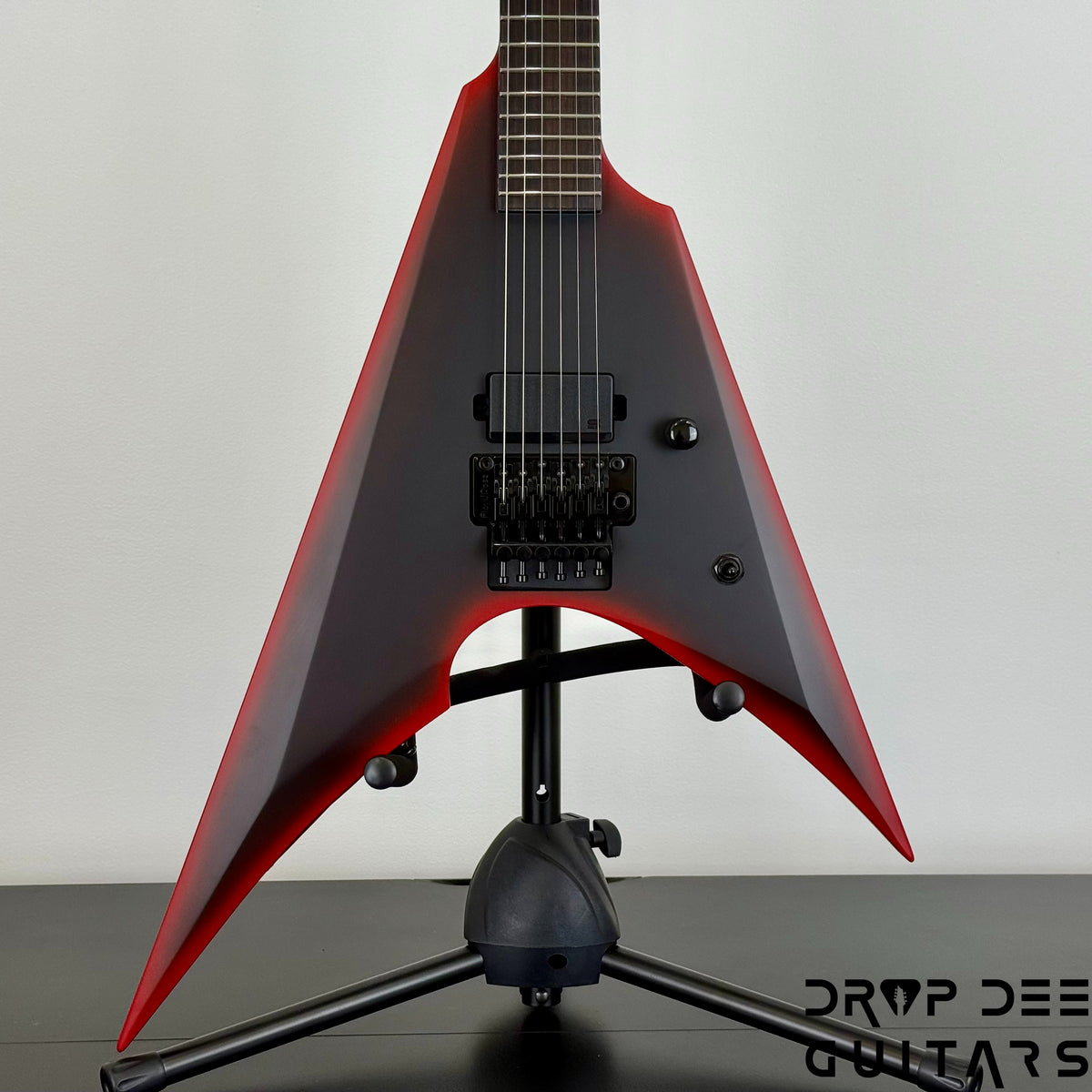 ESP LTD Arrow Black Metal Electric Guitar - Black Red Burst Satin