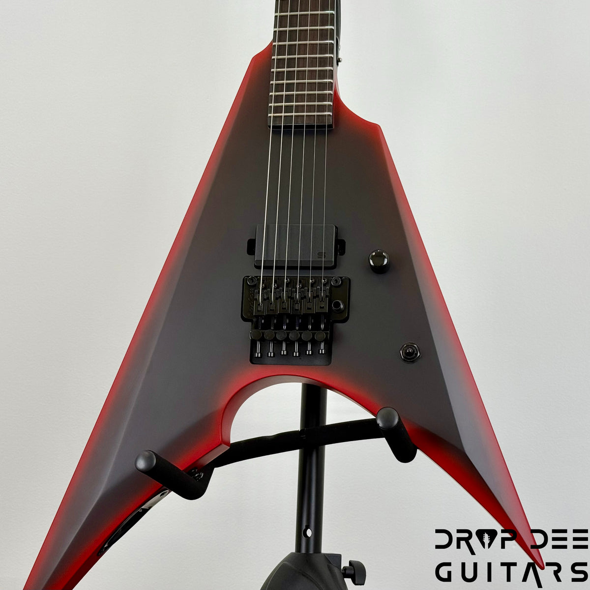 ESP LTD Arrow Black Metal Electric Guitar - Black Red Burst Satin