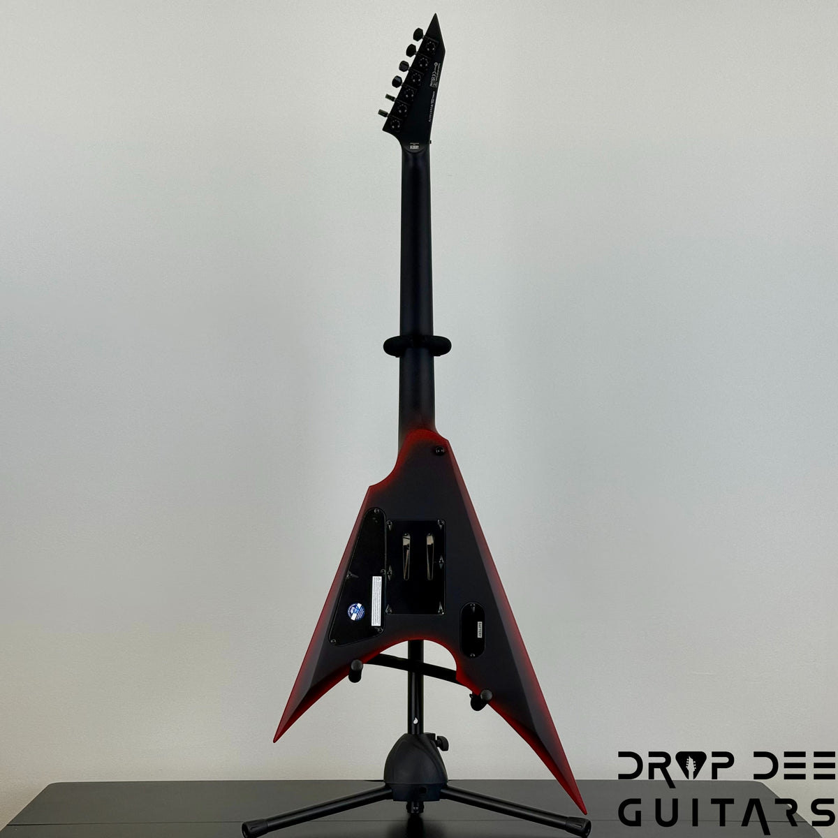 ESP LTD Arrow Black Metal Electric Guitar - Black Red Burst Satin