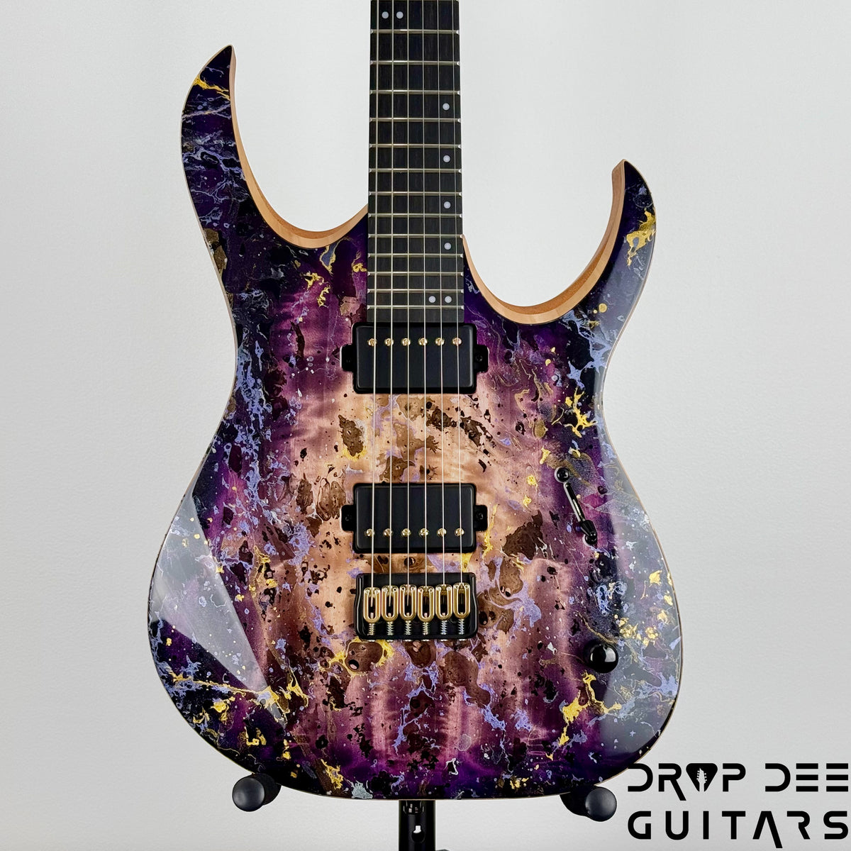 Mayones Duvell Elite 6 Electric Guitar w/ Case - Purple Iris Gloss + Splash