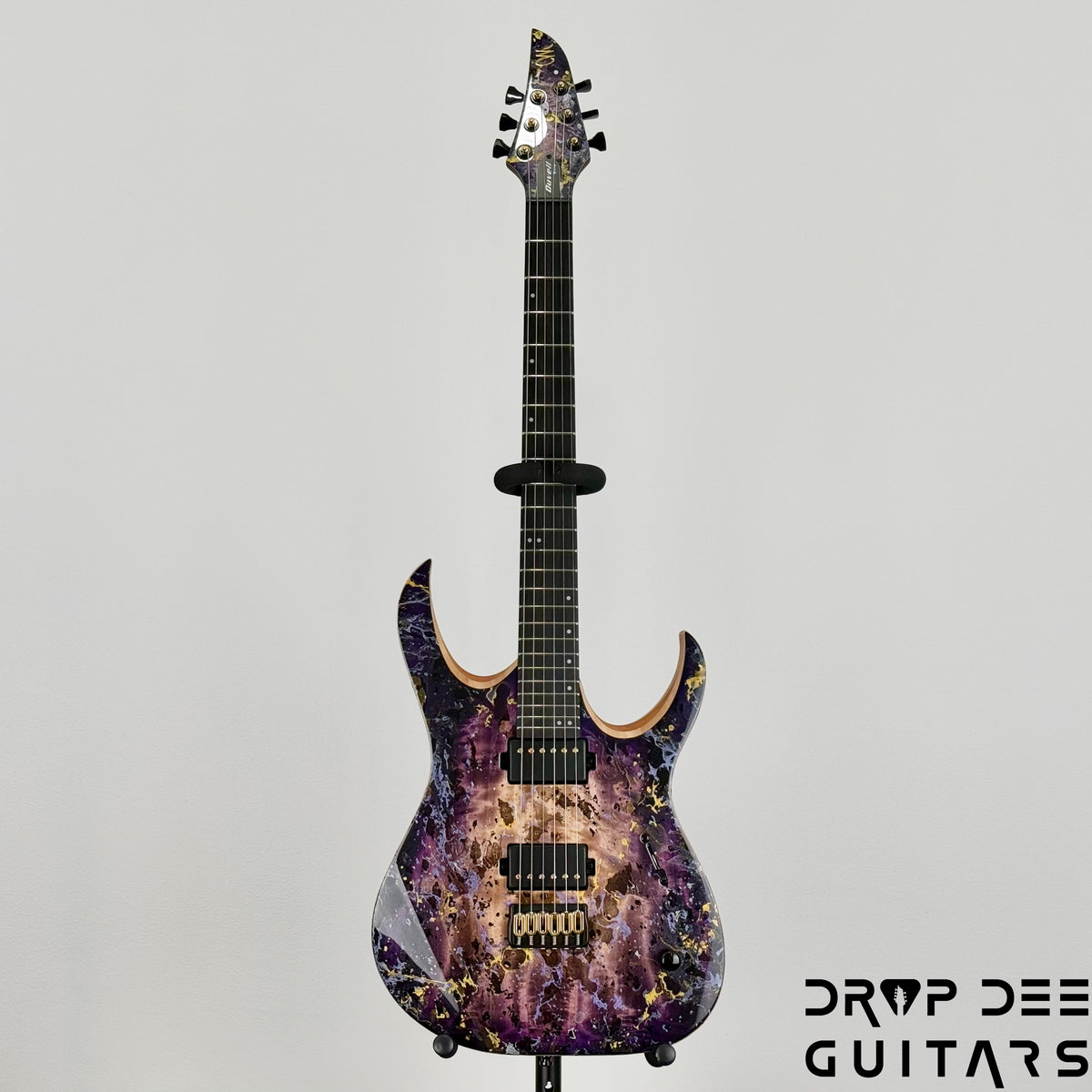 Mayones Duvell Elite 6 Electric Guitar w/ Case - Purple Iris Gloss + Splash