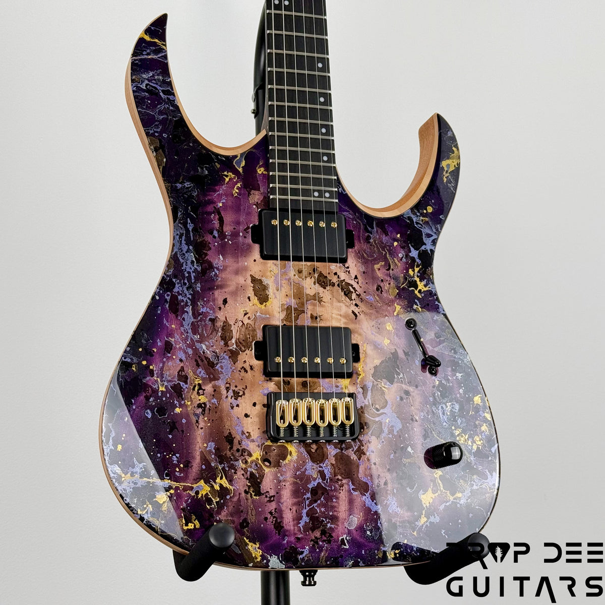 Mayones Duvell Elite 6 Electric Guitar w/ Case - Purple Iris Gloss + Splash