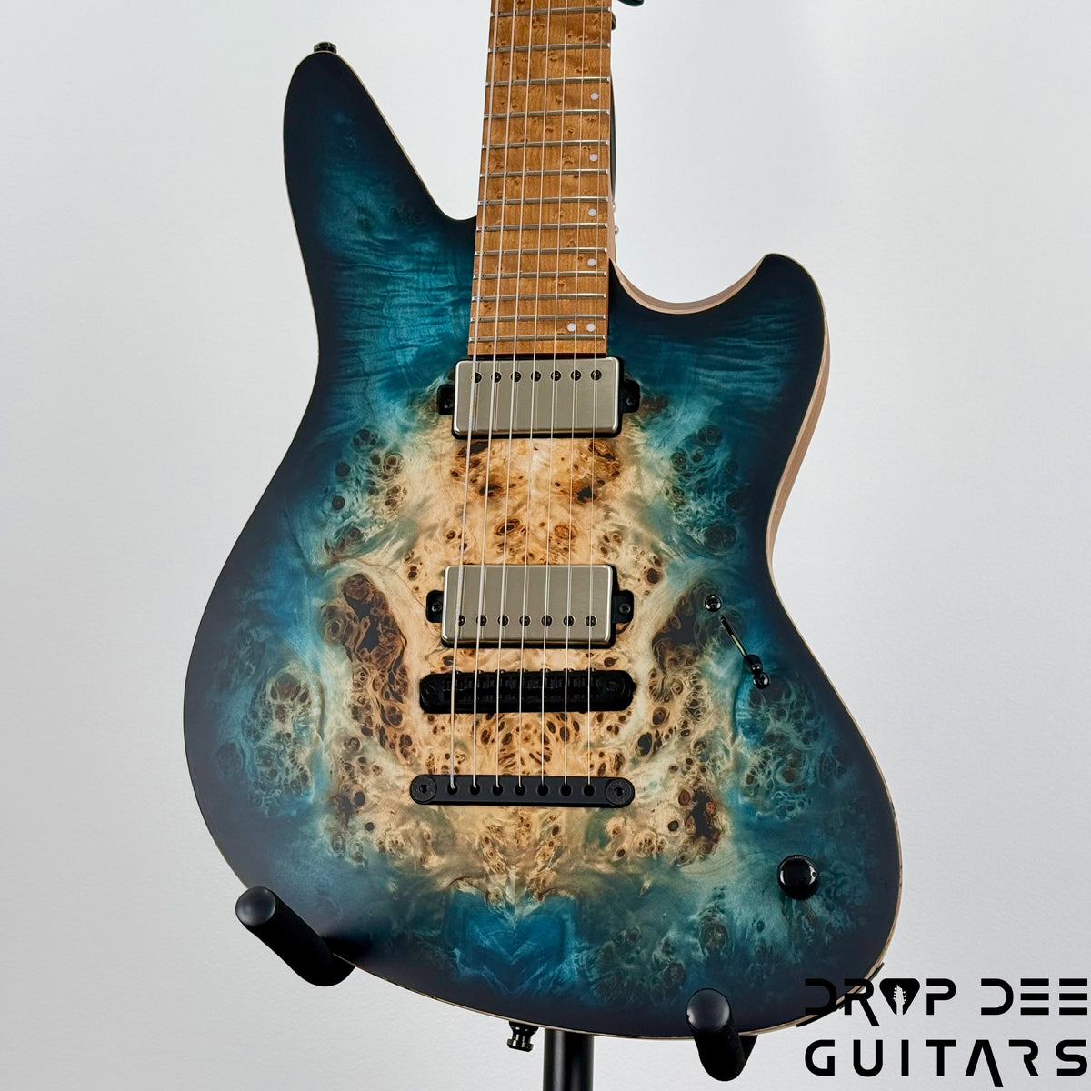 Mayones Jassper Elite 7 Baritone Electric Guitar w/ Case - Turquoise Iris Satin