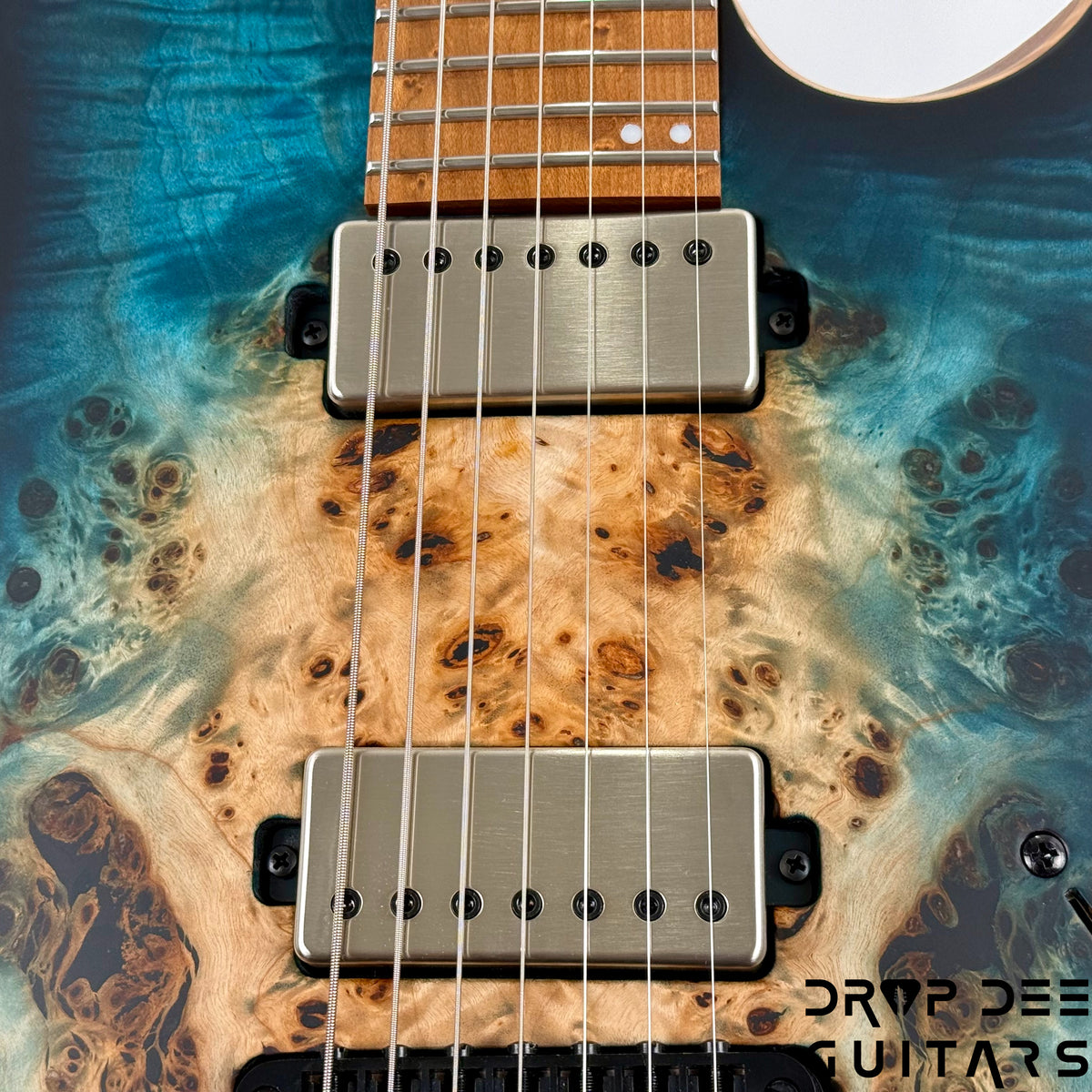Mayones Jassper Elite 7 Baritone Electric Guitar w/ Case - Turquoise Iris Satin