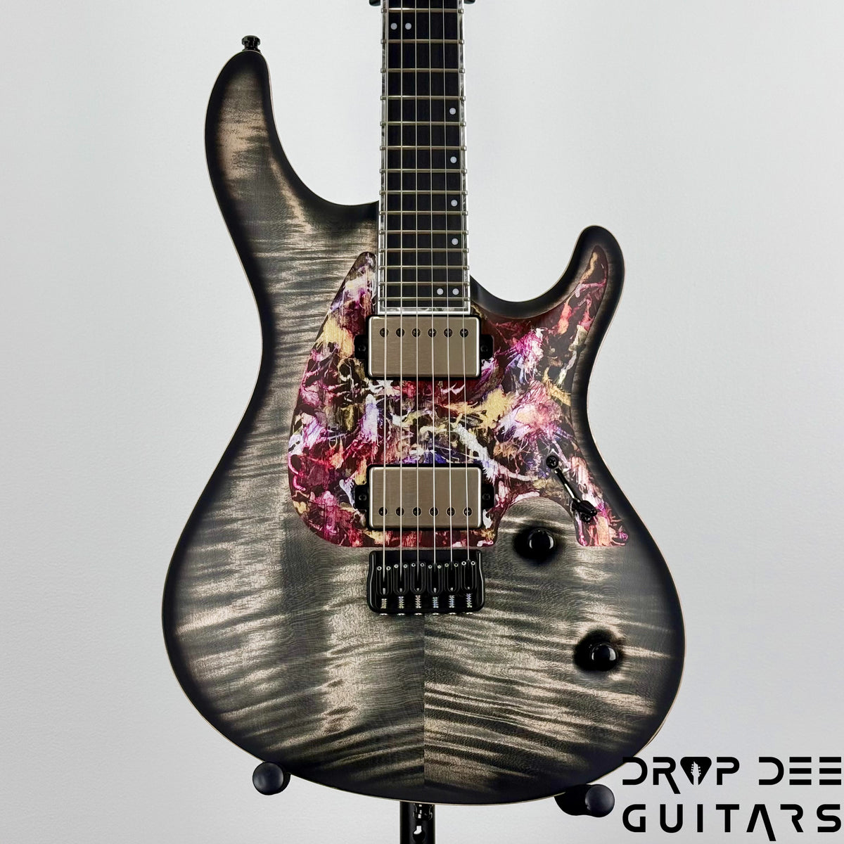 Mayones Regius CoreGuard 6 Electric Guitar w/ Case - Antique Black Matt w/ Black Gold Mercury Swirl Gloss