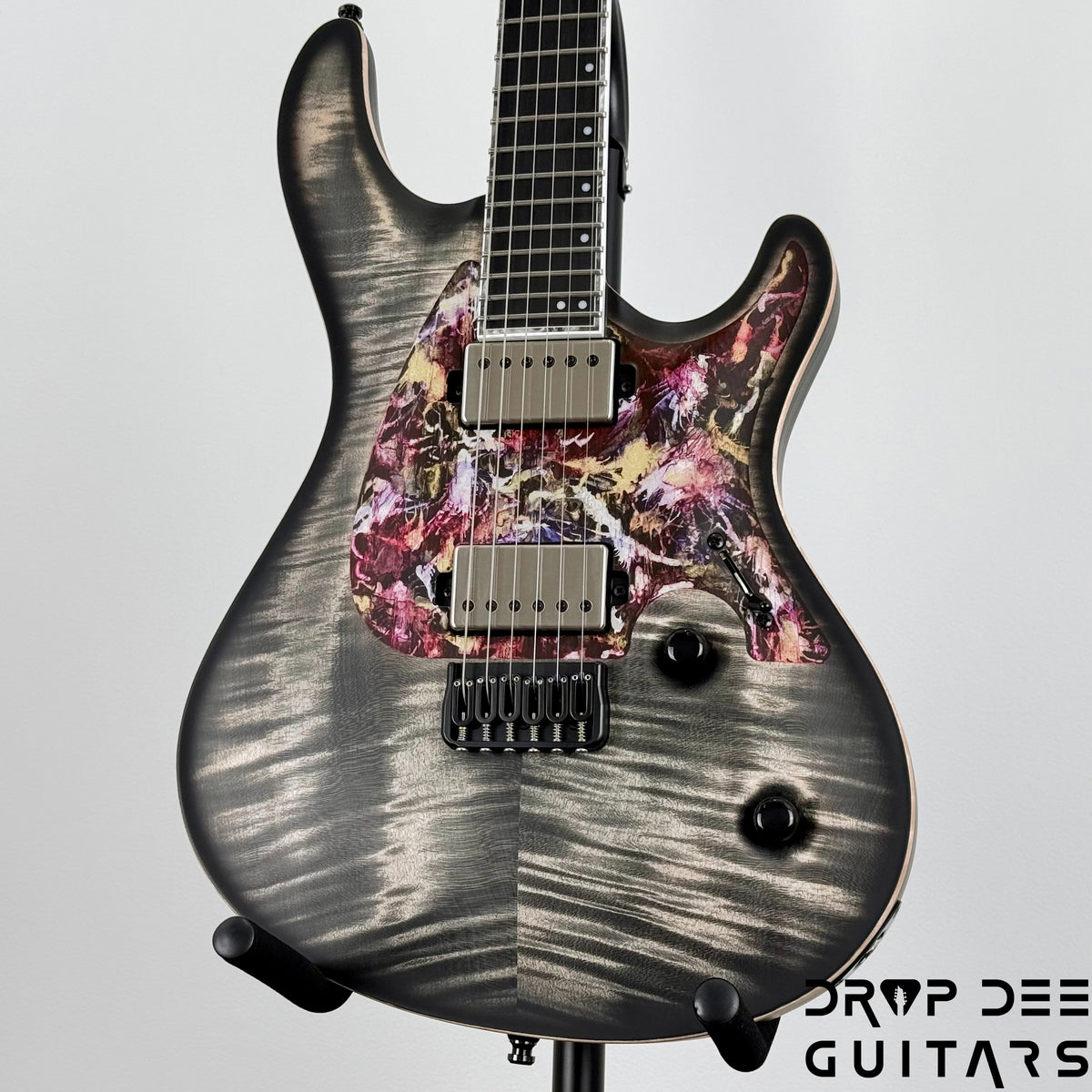 Mayones Regius CoreGuard 6 Electric Guitar w/ Case - Antique Black Matt w/ Black Gold Mercury Swirl Gloss