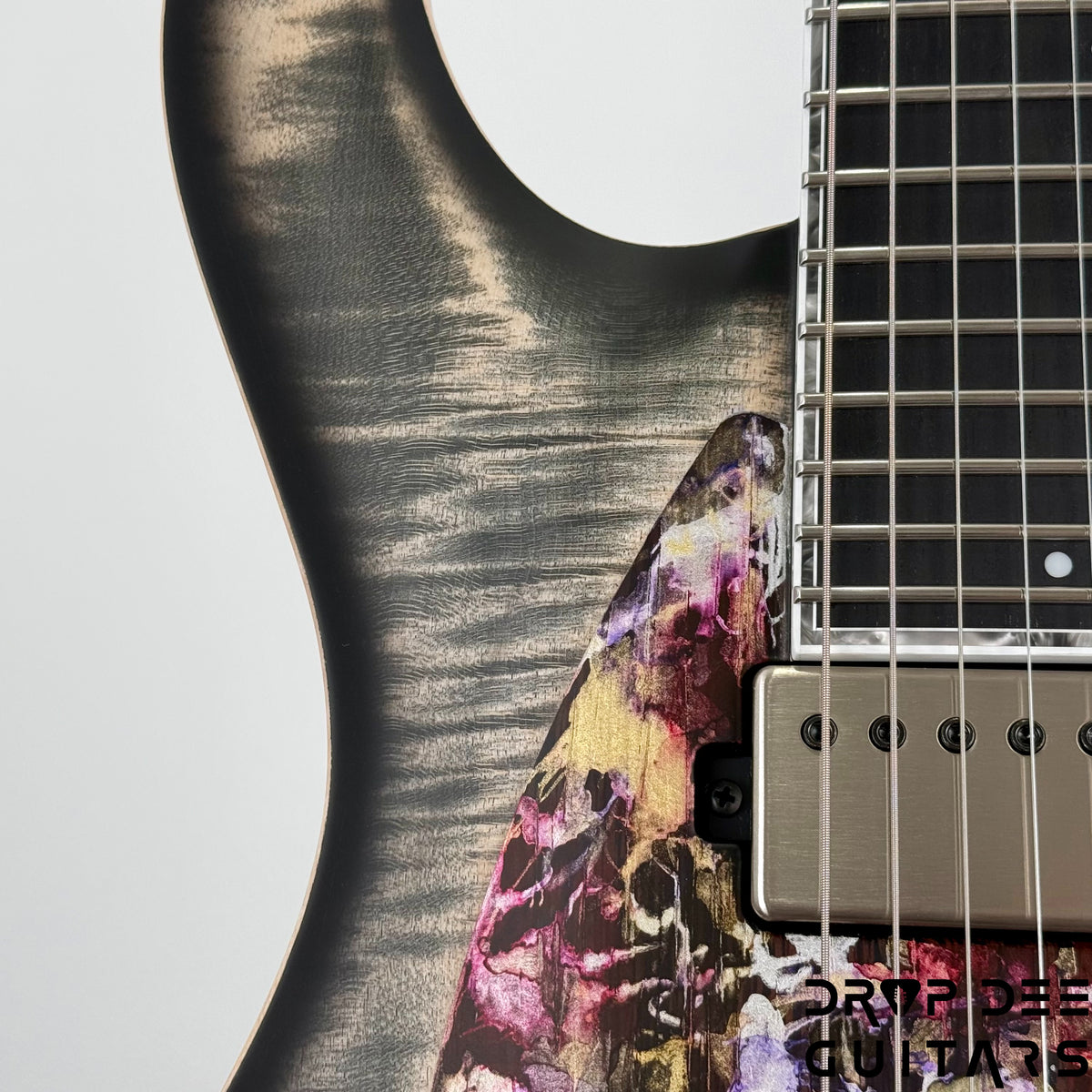 Mayones Regius CoreGuard 6 Electric Guitar w/ Case - Antique Black Matt w/ Black Gold Mercury Swirl Gloss