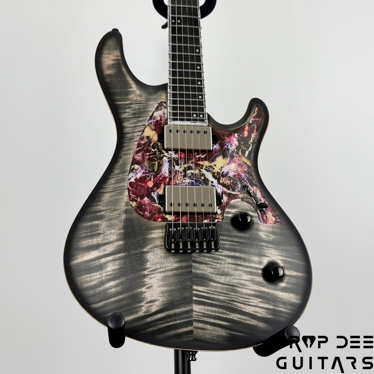 Mayones Regius CoreGuard 6 Electric Guitar w/ Case - Antique Black Matt w/ Black Gold Mercury Swirl Gloss