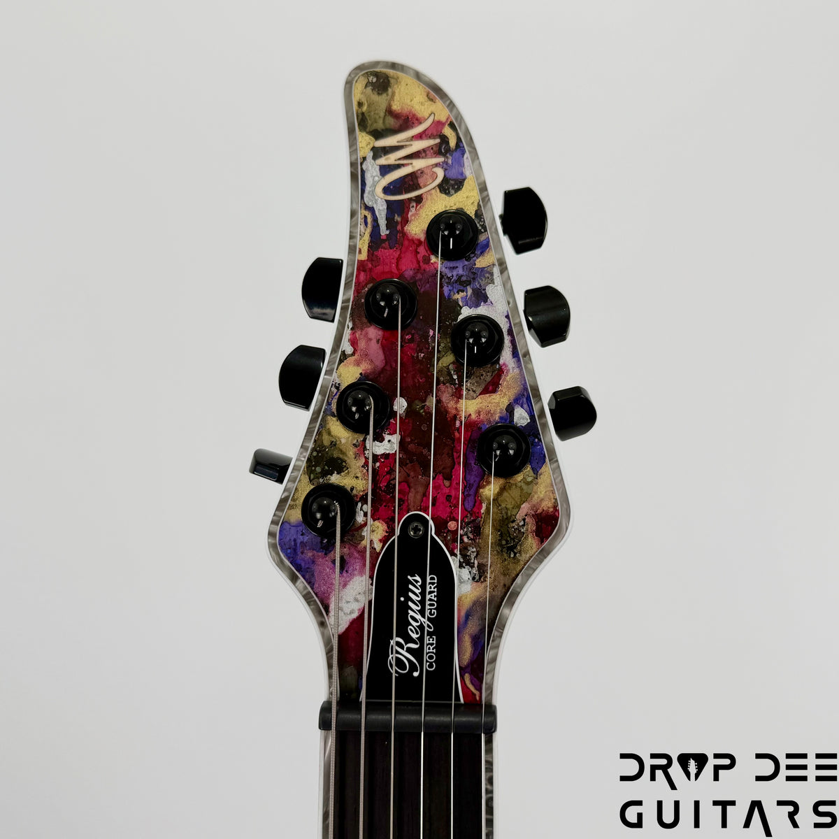 Mayones Regius CoreGuard 6 Electric Guitar w/ Case - Antique Black Matt w/ Black Gold Mercury Swirl Gloss