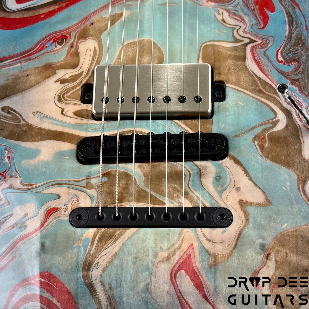 Mayones Jassper Elite 7 Baritone Electric Guitar w/ Case - Trans NaturalFade Graphite Burst Out Gloss Swirl