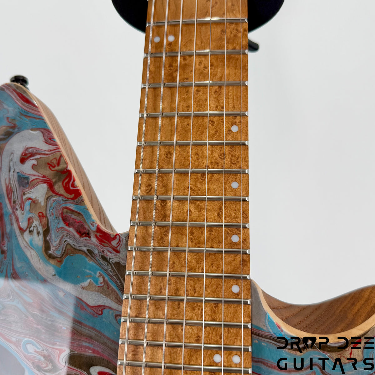 Mayones Jassper Elite 7 Baritone Electric Guitar w/ Case - Trans NaturalFade Graphite Burst Out Gloss Swirl