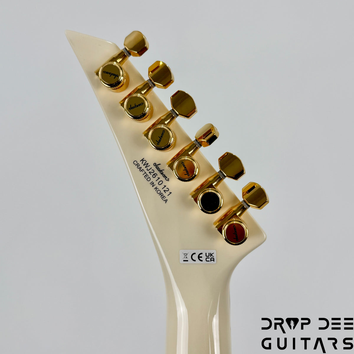 Jackson Legend Series Limited Edition Signature Randy Rhoads CD1 Electric Guitar w/ Case - Vintage White with Black Pinstripes