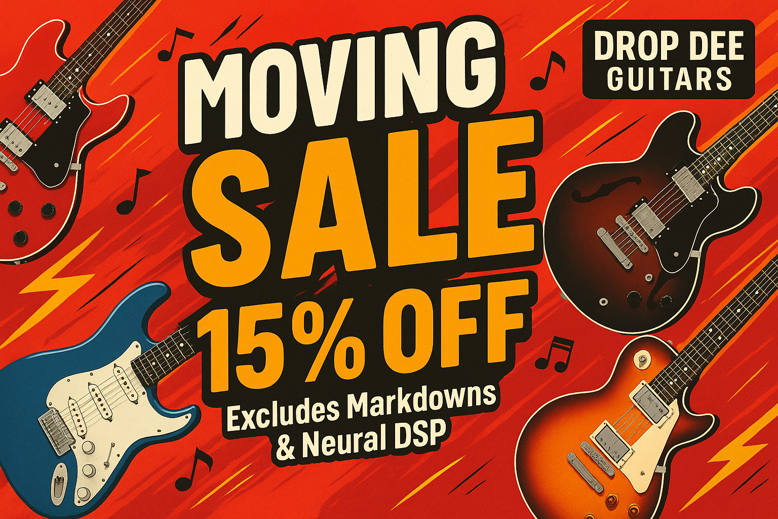 add that it is 15% off and it excludes Markdowns & Neural DSP