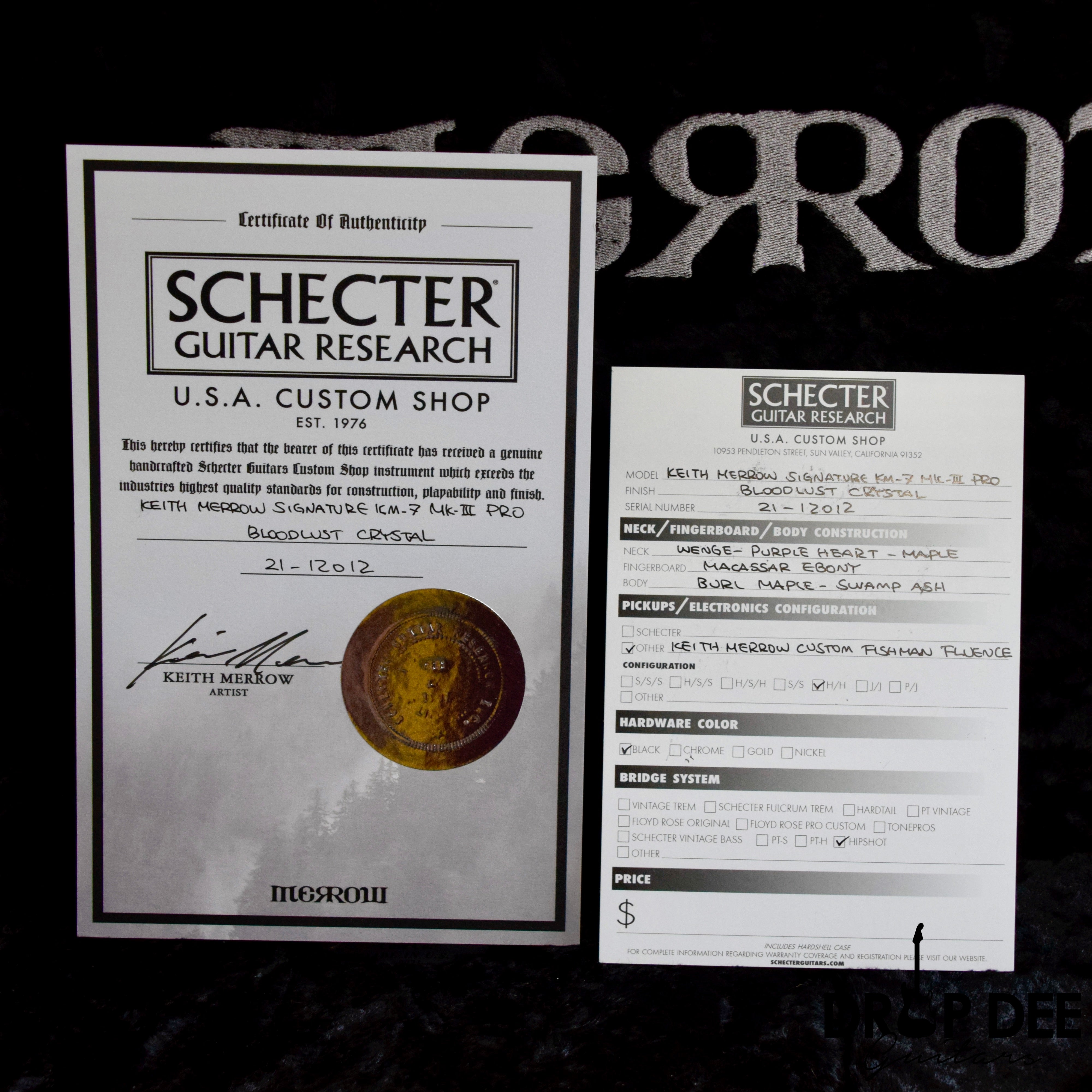 Schecter Keith Merrow KM-7 MK-III Pro USA Signature 7-String Electric Guitar w/ Case