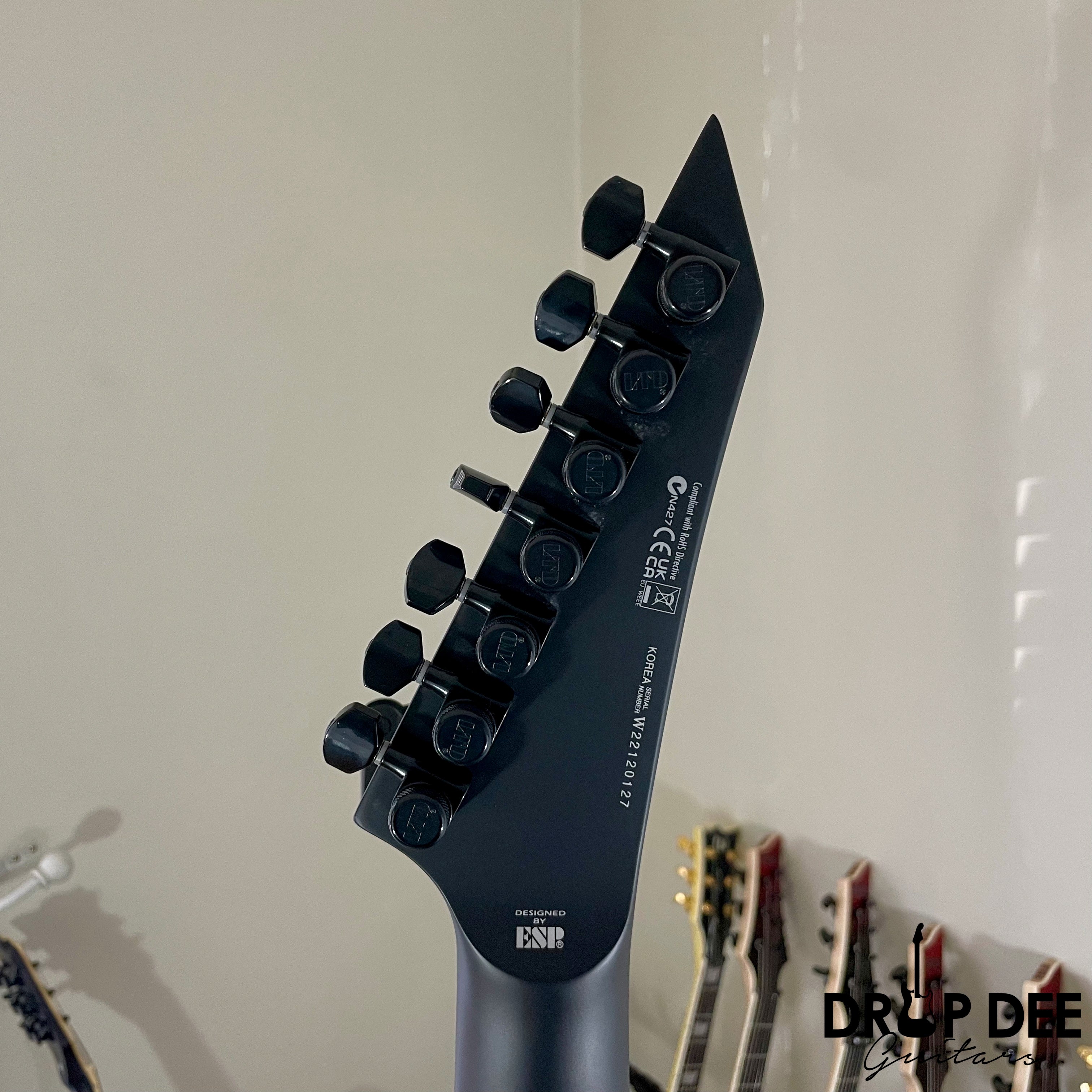 ESP LTD EX-7 Baritone Black Metal 7-String Electric Guitar