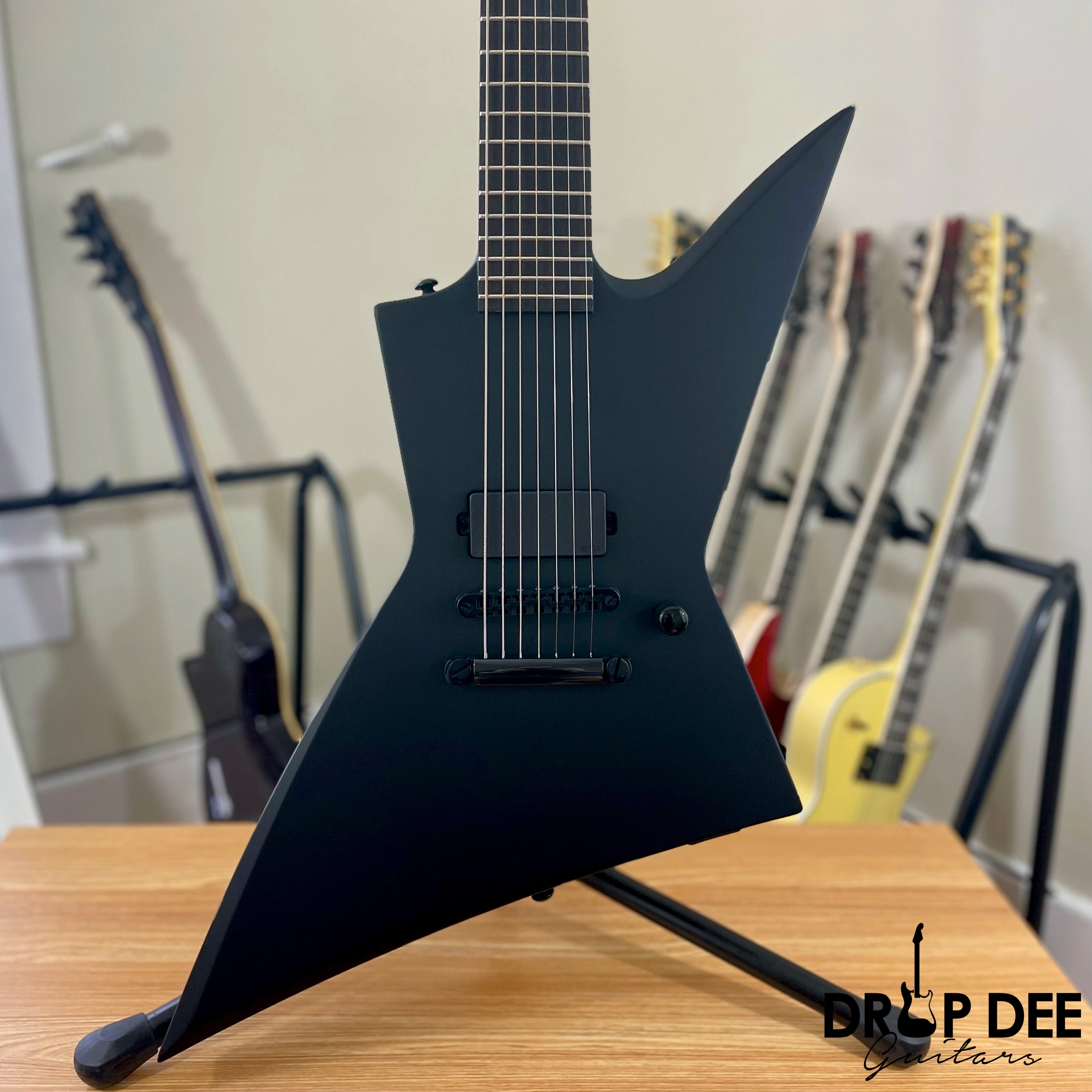 ESP LTD EX-7 Baritone Black Metal 7-String Electric Guitar