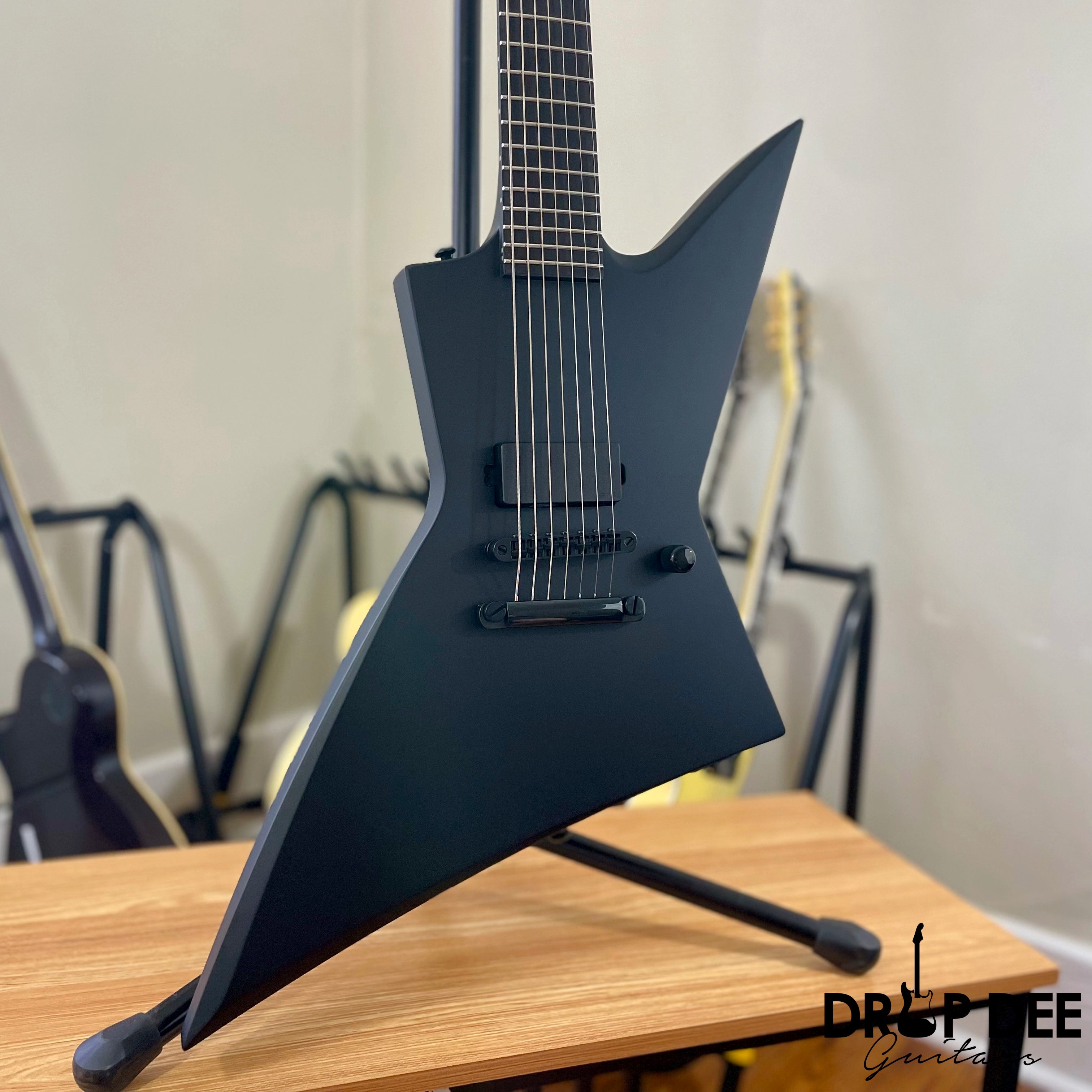 ESP LTD EX-7 Baritone Black Metal 7-String Electric Guitar