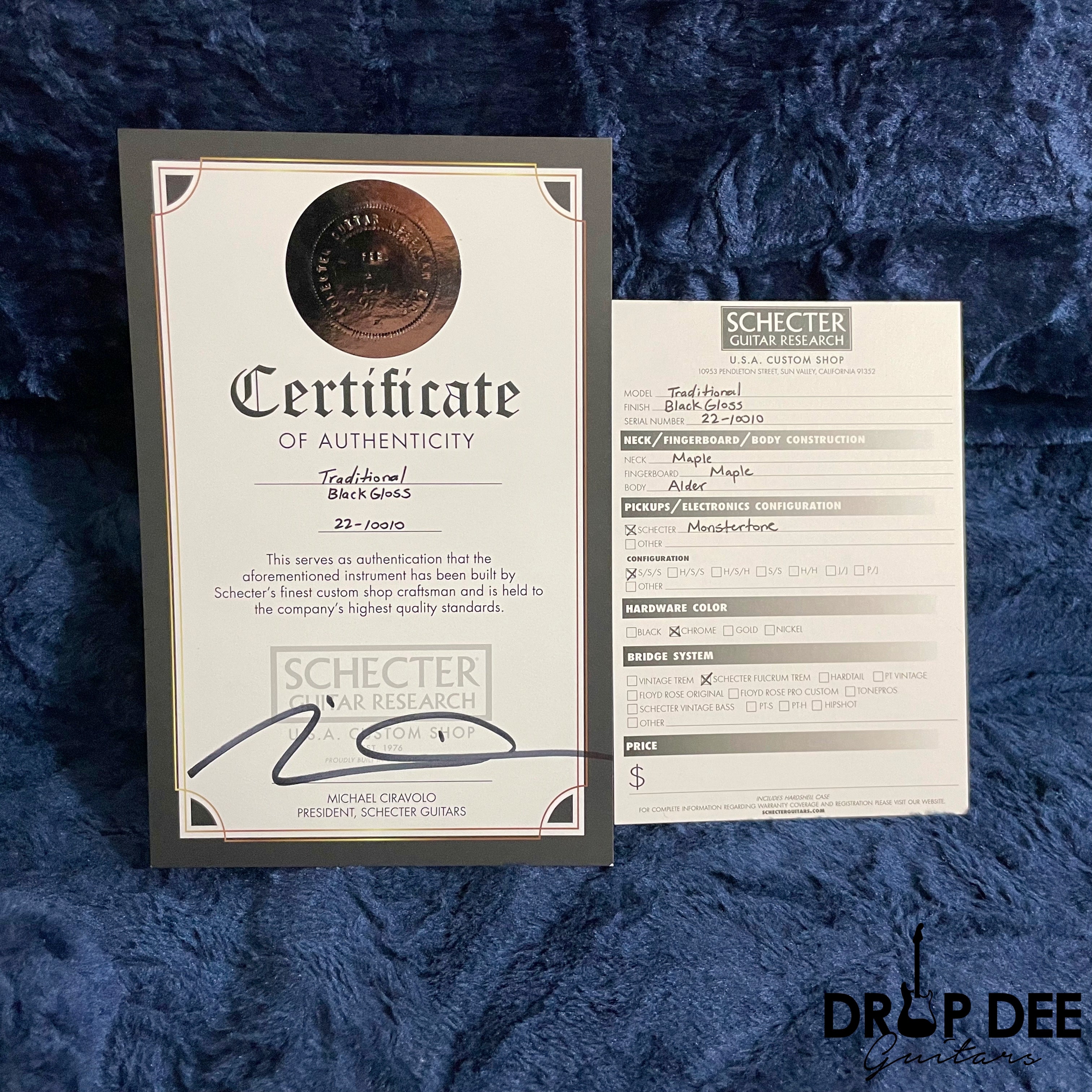 Schecter Custom Shop Traditional Electric Guitar w/ Case