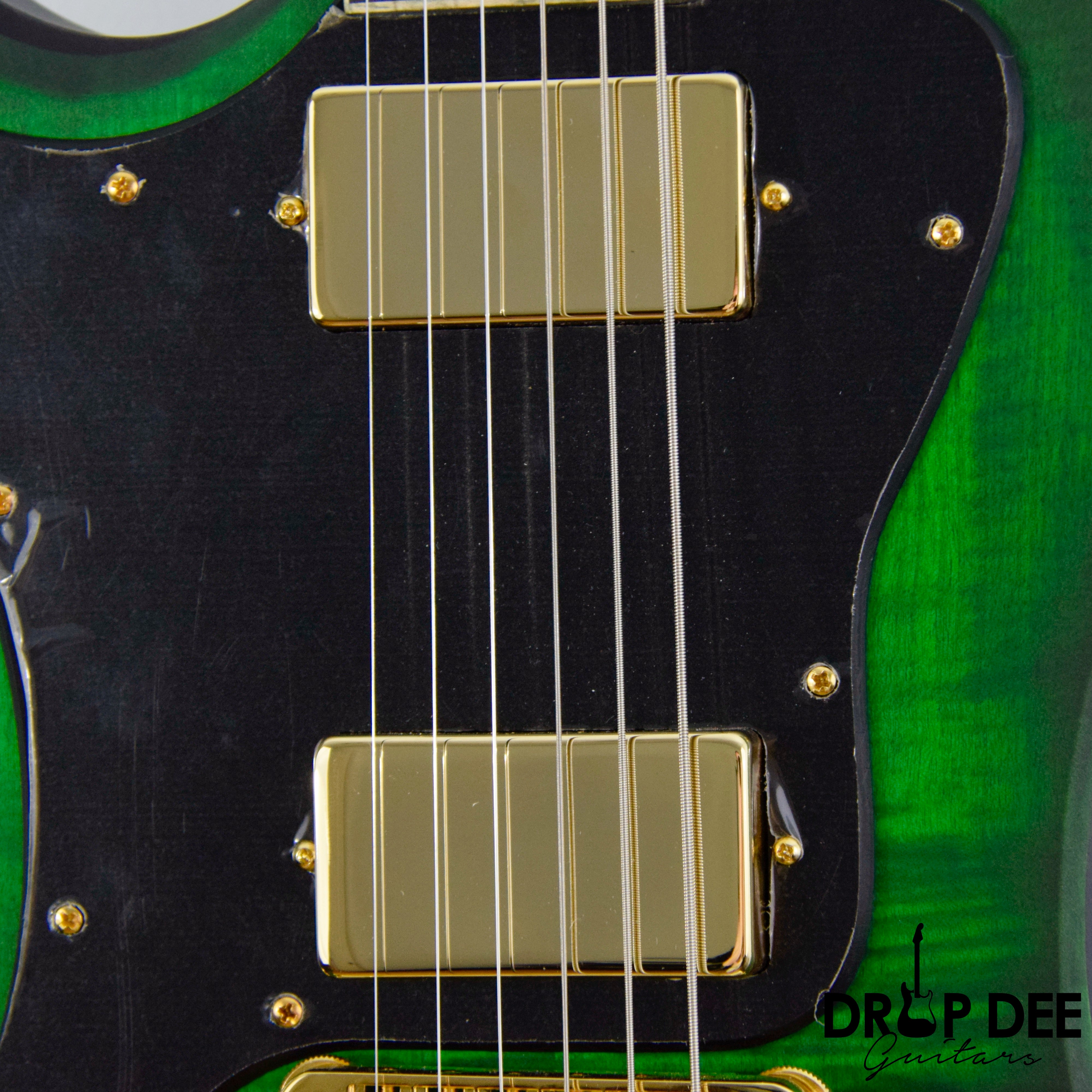 Dunable USA Custom Shop R2 Left-Handed Electric Guitar w/ Case - Transparent Green