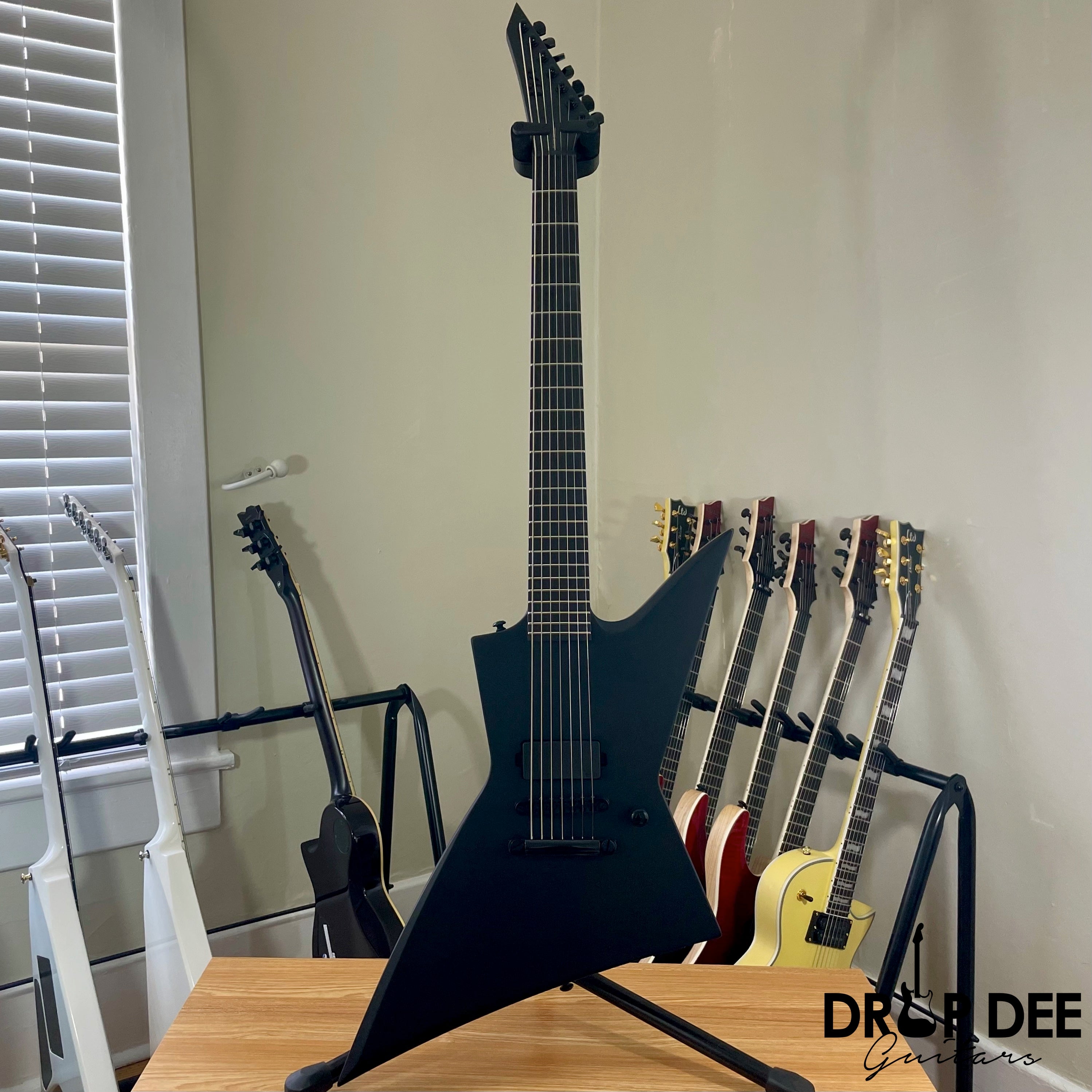 ESP LTD EX-7 Baritone Black Metal 7-String Electric Guitar