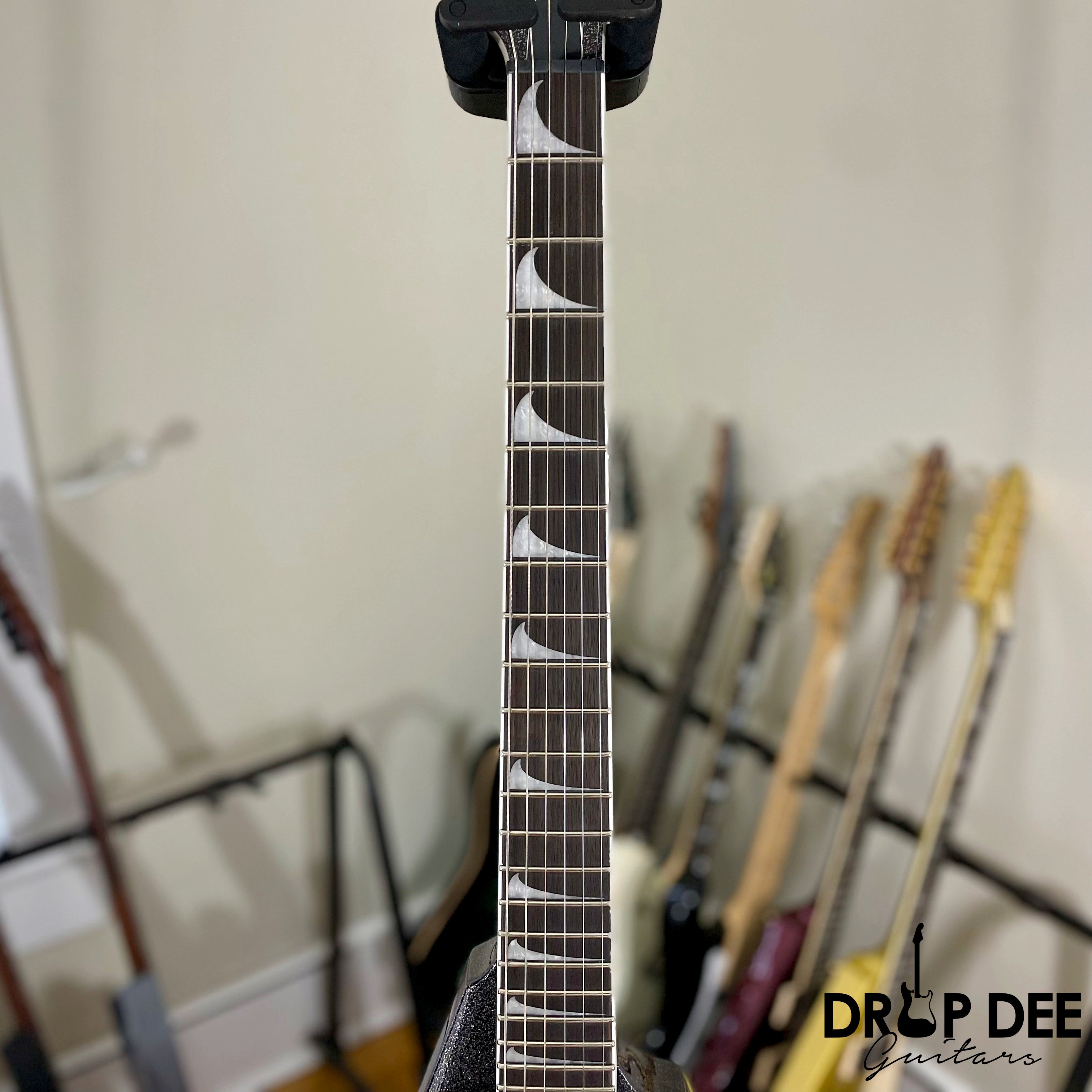 ESP LTD Kirk Hammett Signature KH-V Electric Guitar w/ Case - Black Sparkle