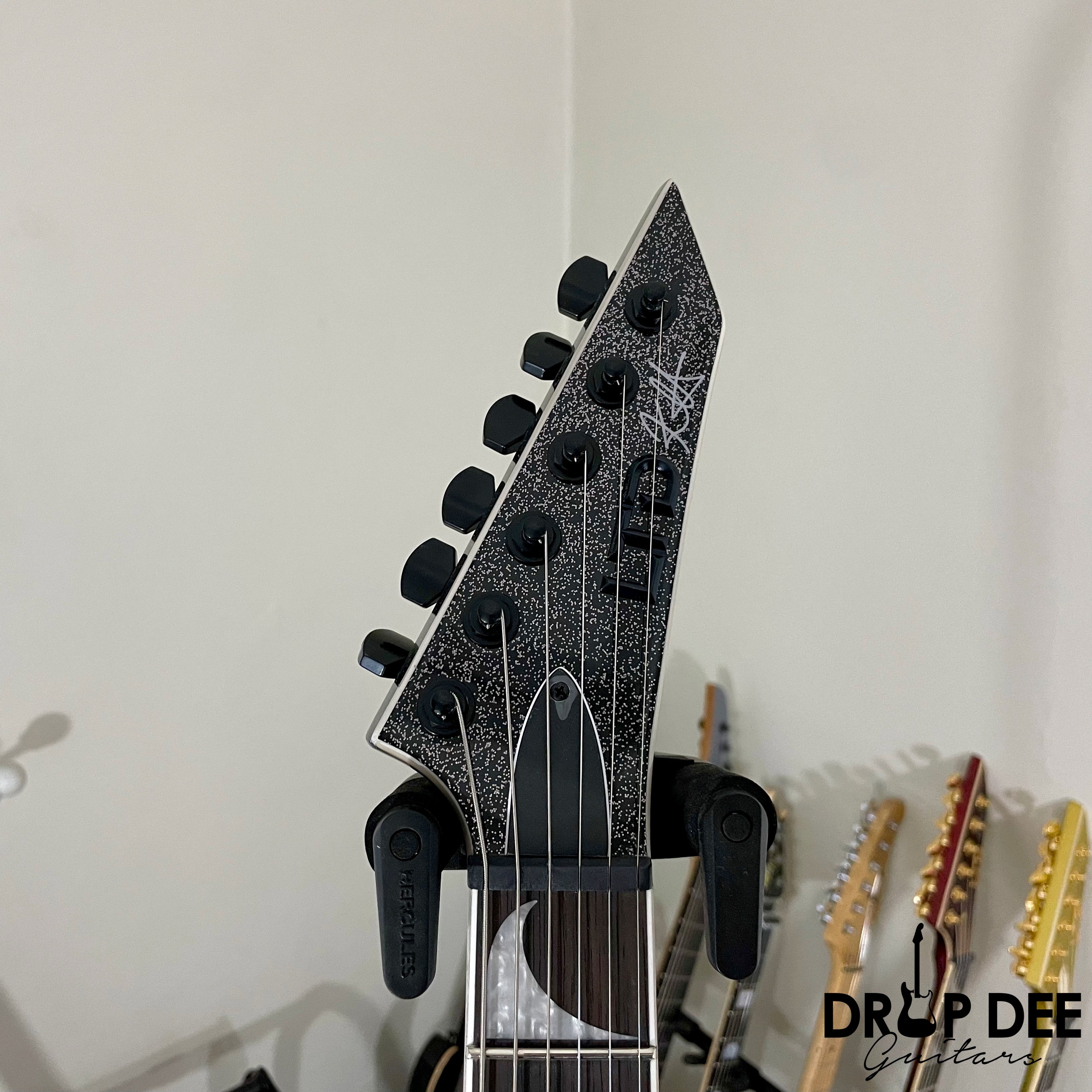 ESP LTD Kirk Hammett Signature KH-V Electric Guitar w/ Case - Black Sparkle