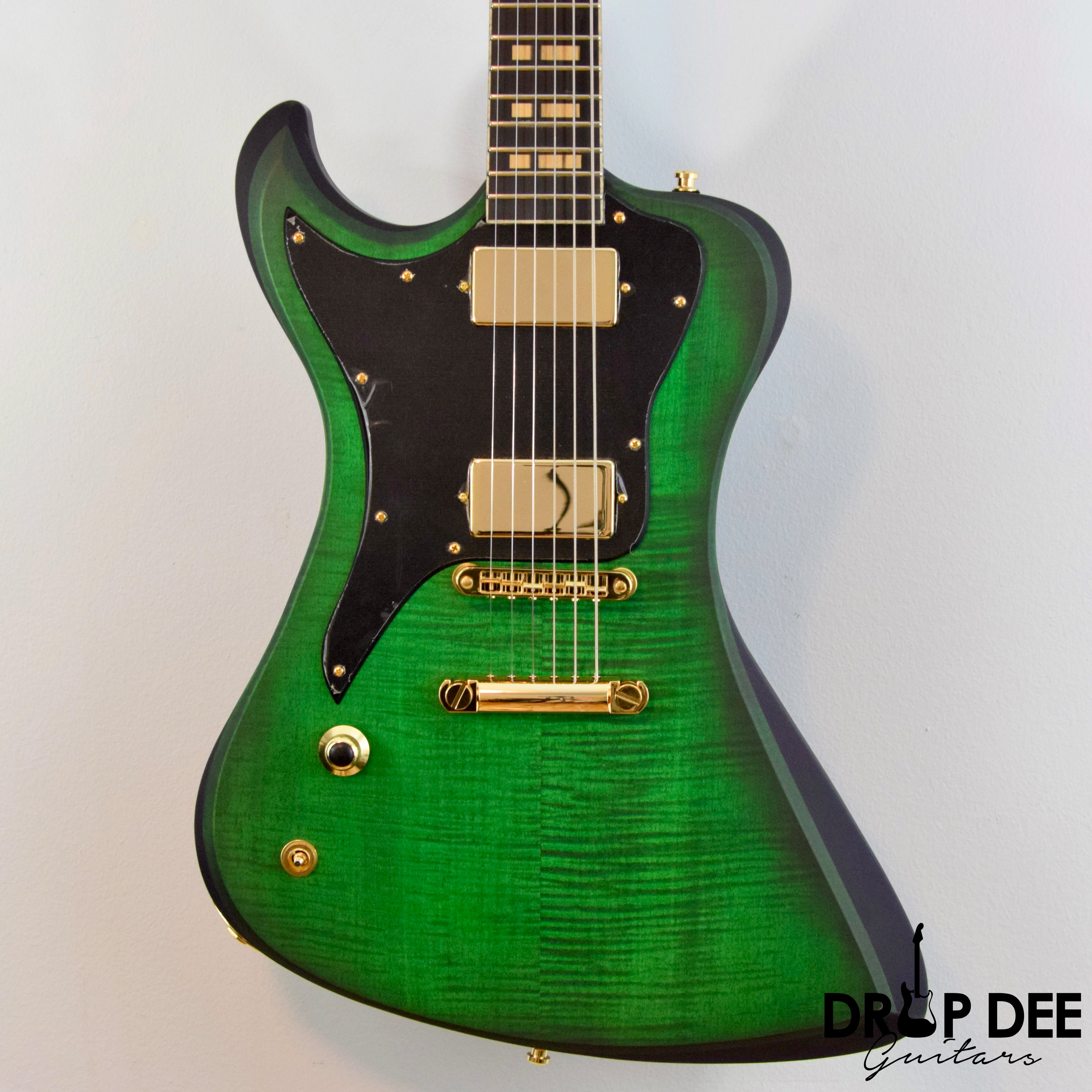 Dunable USA Custom Shop R2 Left-Handed Electric Guitar w/ Case - Transparent Green