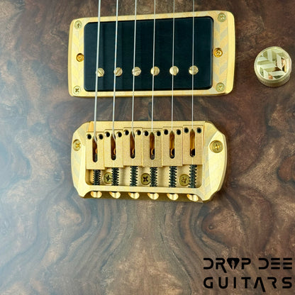 ESP Exhibition Limited M-II CTM NT Electric Guitar w/ Case - Natural w/ Dark Blue Burst