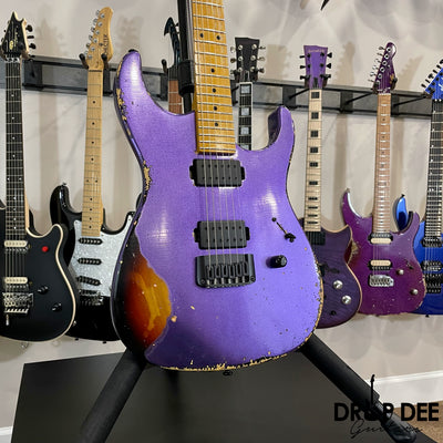 Balaguer Toro USA Heritage Electric Guitar w/ Case - Metallic Purple over Sunburst