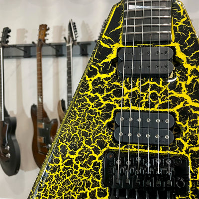 Jackson Custom Shop Randy Rhoads Electric Guitar w/ Case - Black w/ Yellow Crackle