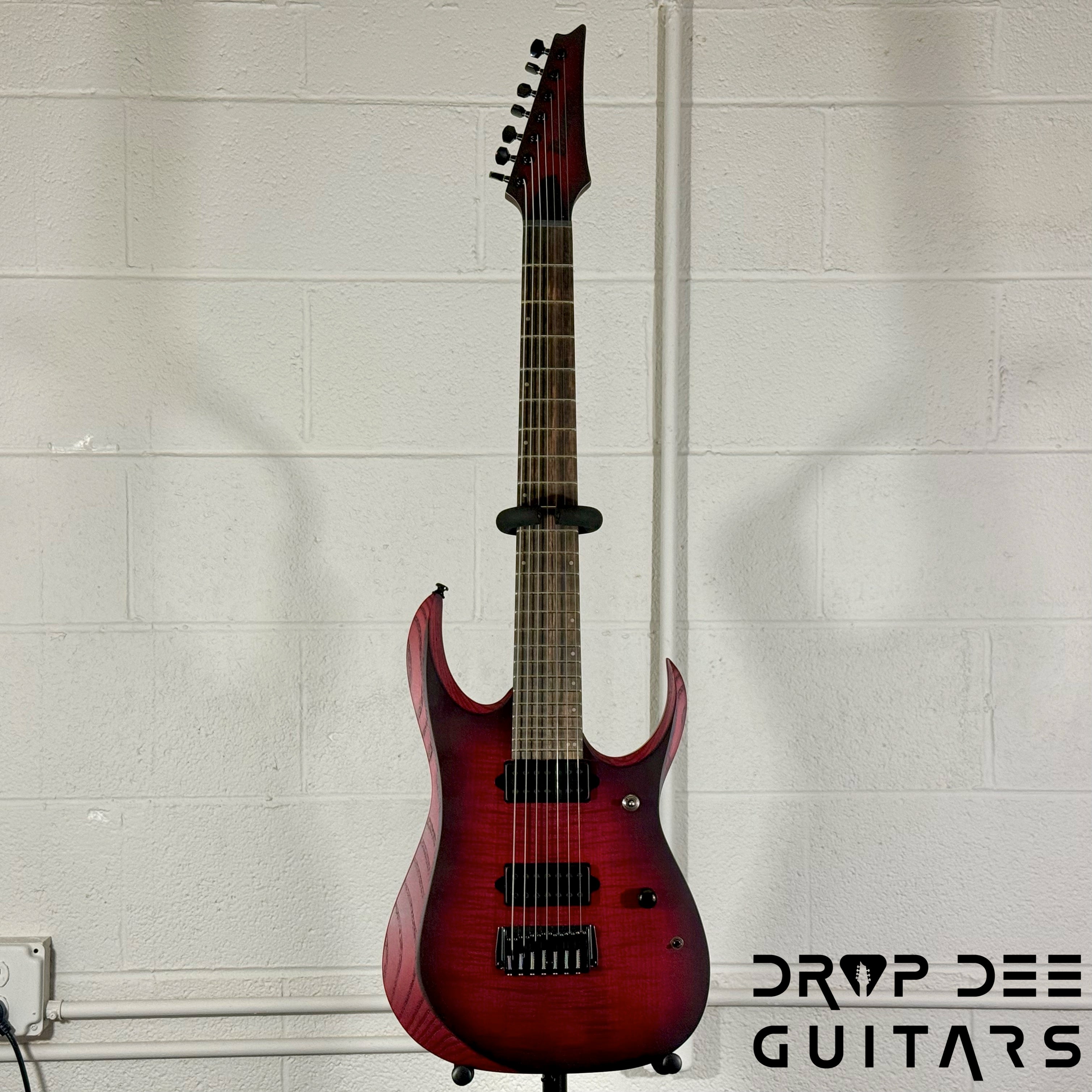 Ibanez Standard RGD721FA Baritone 7-String Electric Guitar - Stained Wine Red Burst Flat