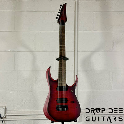 Ibanez Standard RGD721FA Baritone 7-String Electric Guitar - Stained Wine Red Burst Flat