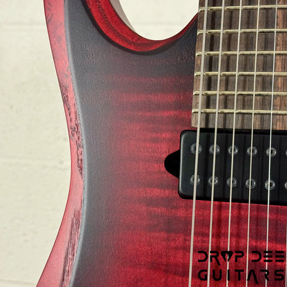 Ibanez Standard RGD721FA Baritone 7-String Electric Guitar - Stained Wine Red Burst Flat