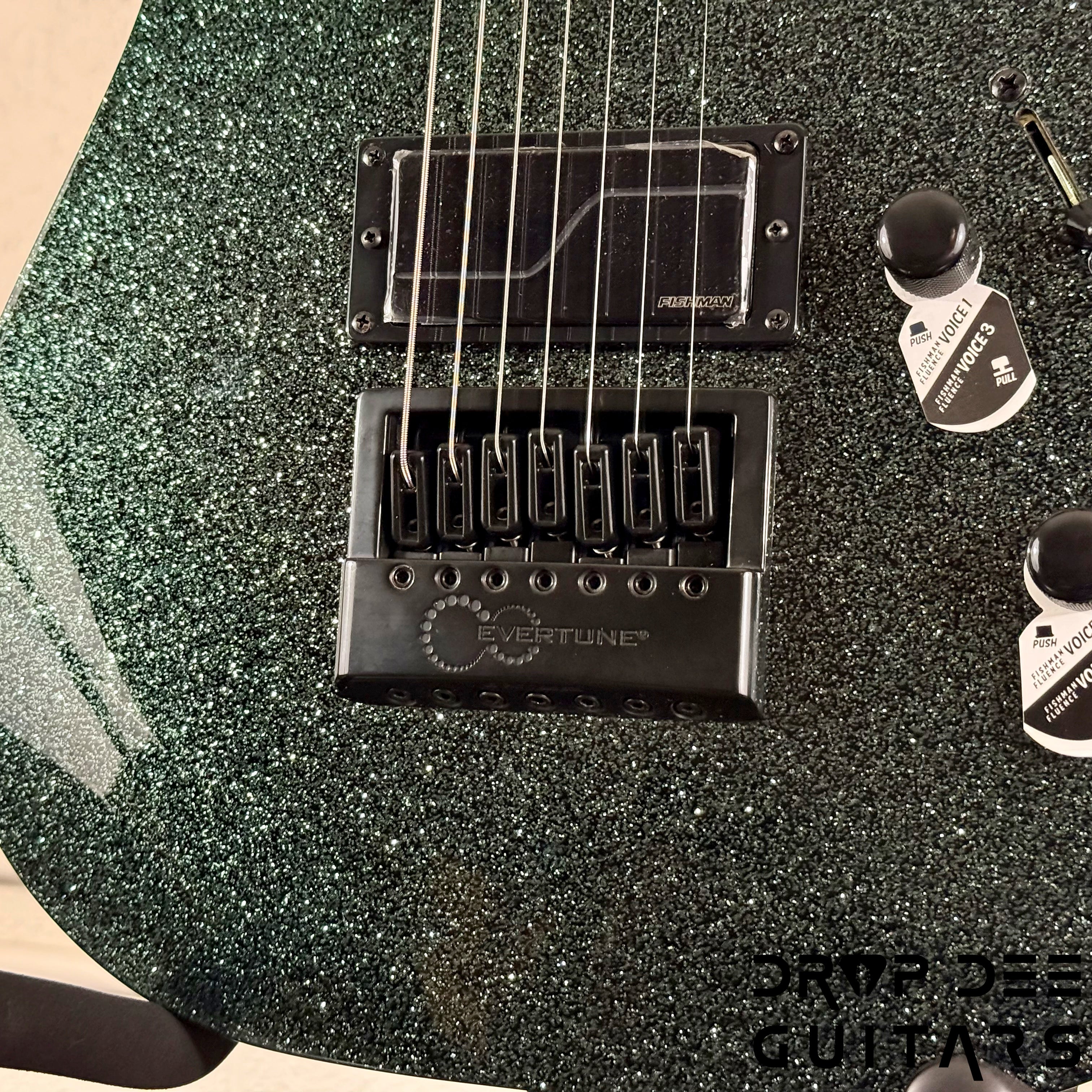 ESP LTD M-1007 Baritone Evertune 7-String Electric Guitar w/ Bag - Granite Sparkle