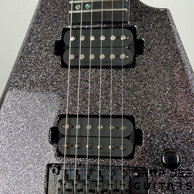 ESP USA V-II FR Electric Guitar w/ Case - Black Sparkle