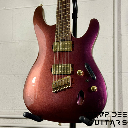 Ibanez Axe Lab Design SML721 Multi-Scale Electric Guitar - Rose Gold Chameleon