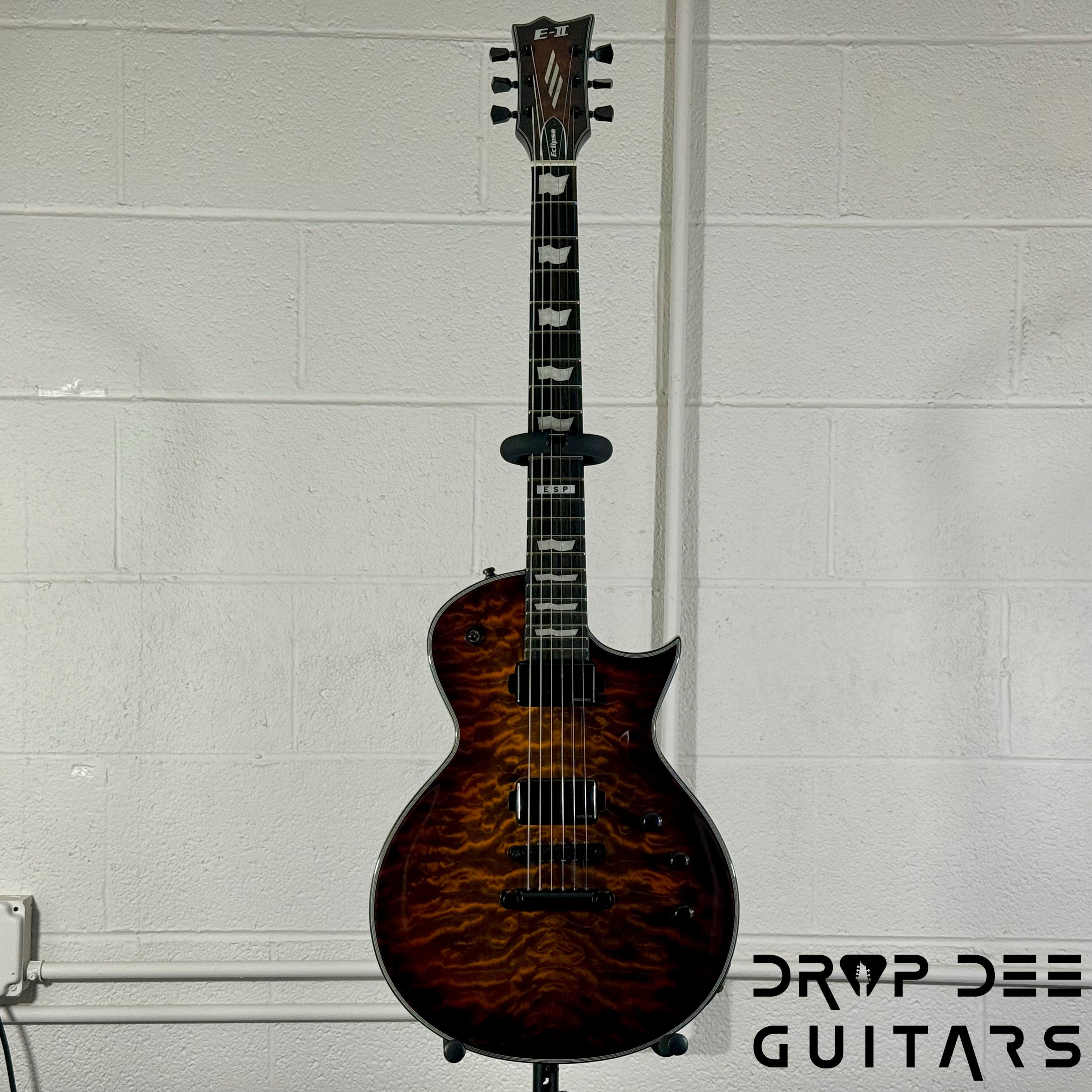 ESP E-II Eclipse QM Electric Guitar/ Case - Tiger Eye Sunburst