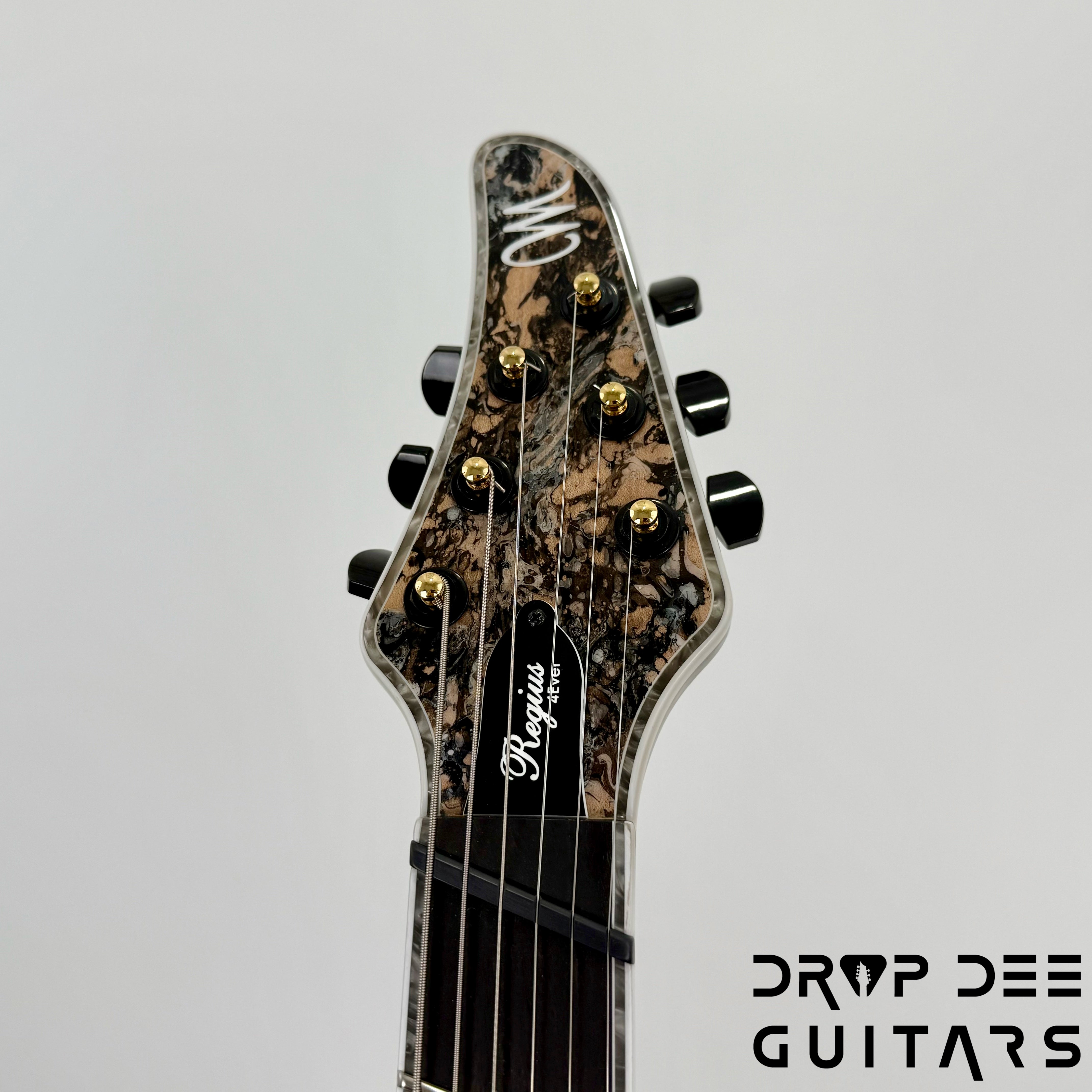 Mayones Regius 4Ever VF 6 Multiscale Evertune Electric Guitar w/ Case - Black Gold Mercury Swirl