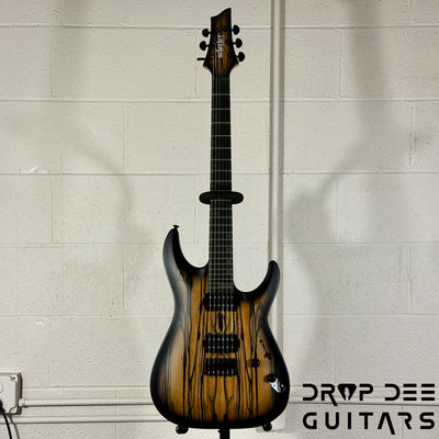 Schecter Diamond Series C-1 Pale Moon Electric Guitar - Natural Satin with Black Burst