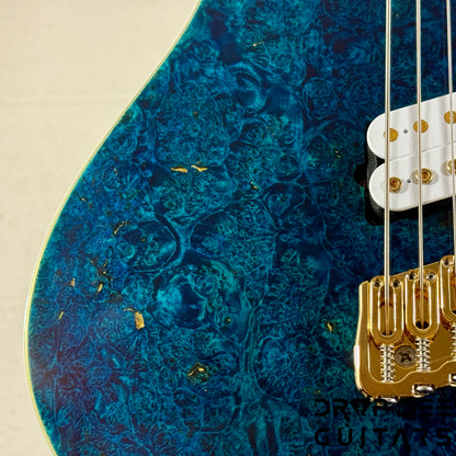 MRK Custom Shop Apodis Multiscale 7-String Electric Guitar w/ Case - Blue w/ Gold Leaf