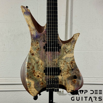GV Guitars Syrius Headless Baritone Electric Guitar w/ Case - Natural