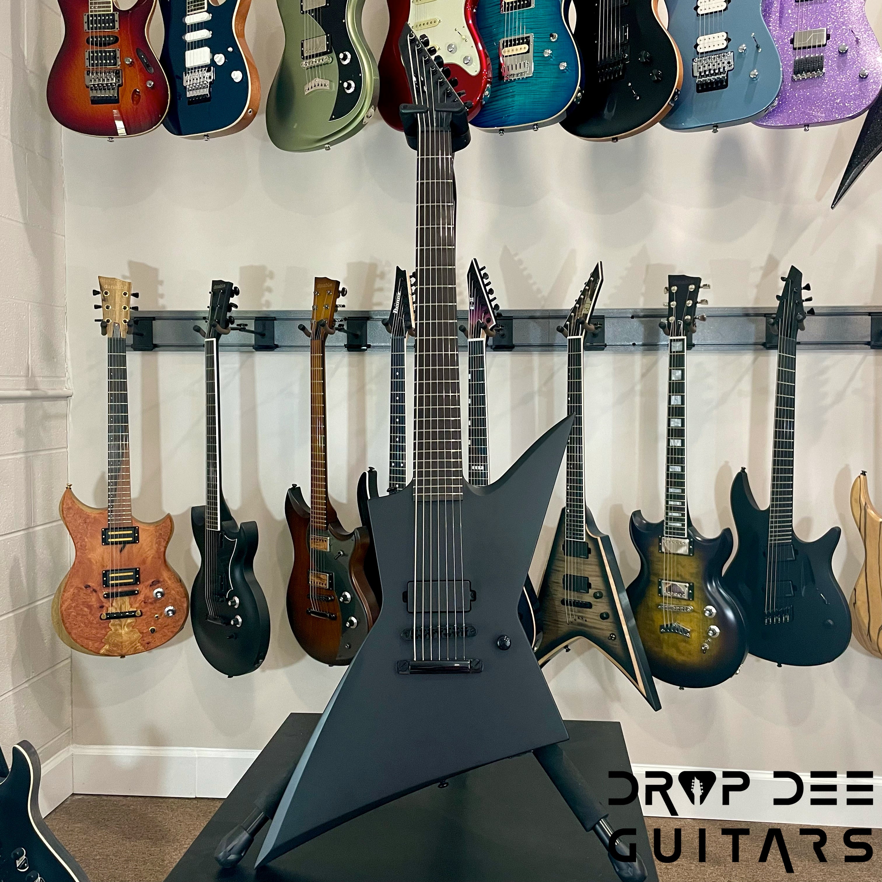 ESP LTD EX-7 Baritone Black Metal Electric Guitar