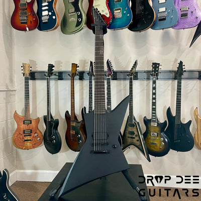 ESP LTD EX-7 Baritone Black Metal Electric Guitar