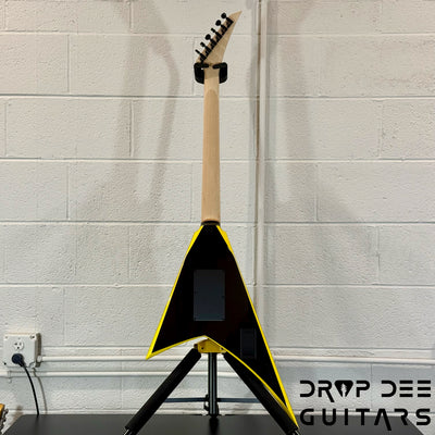 Jackson Custom Shop Randy Rhoads Electric Guitar w/ Case - Black w/ Yellow Pinstripes