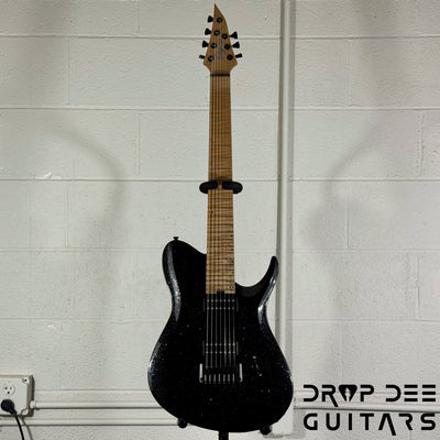 Balaguer USA Series Seraph Modern 7 Baritone 7-String Electric Guitar w/ Case (924) - Gloss Metallic Black