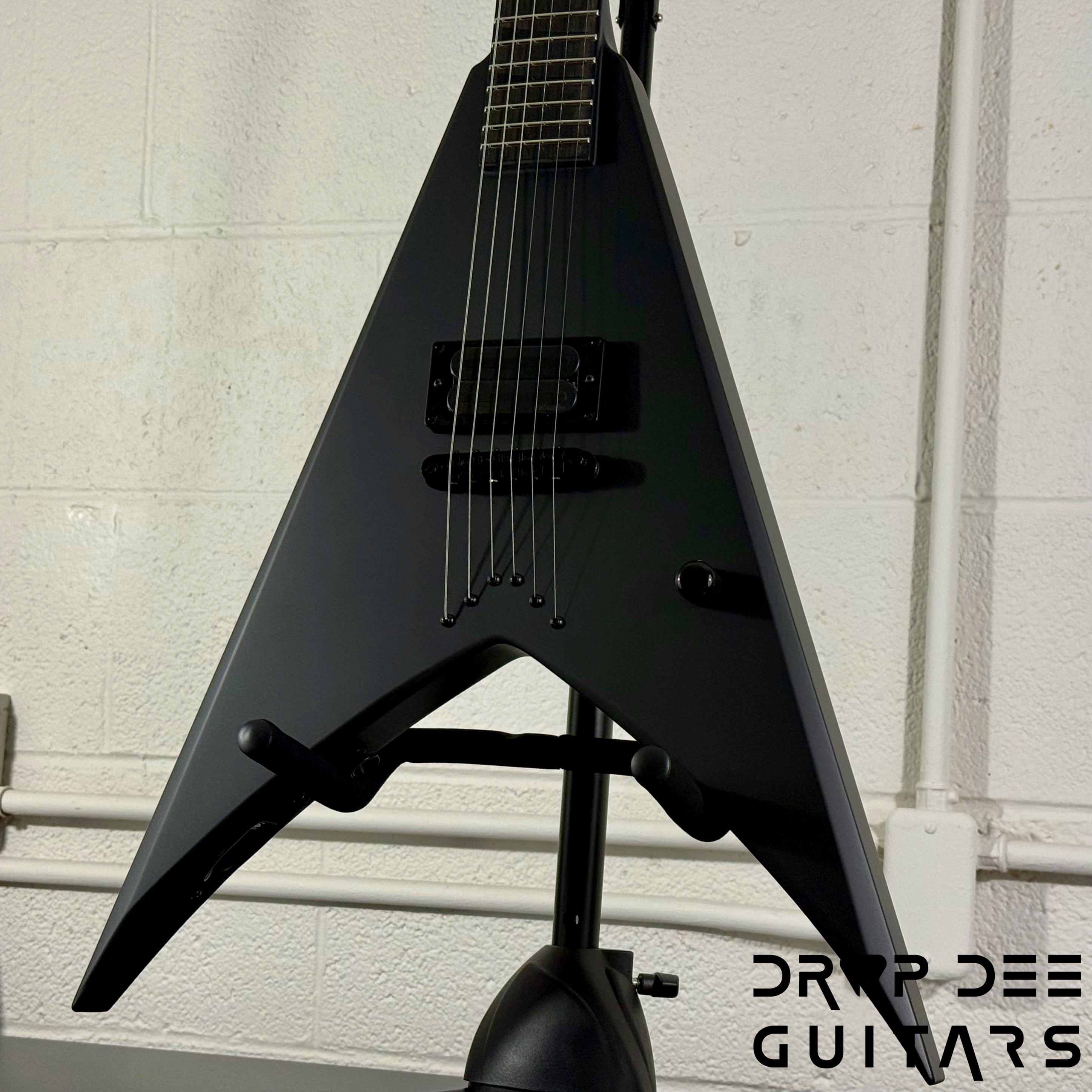 Jackson USA Custom Shop King V 1H TOM Electric Guitar w/ Case - Blackout